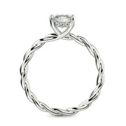 Olivia Cushion Cut Rope Hidden Halo Twist Claw Set Engagement Ring Setting - Nivetta